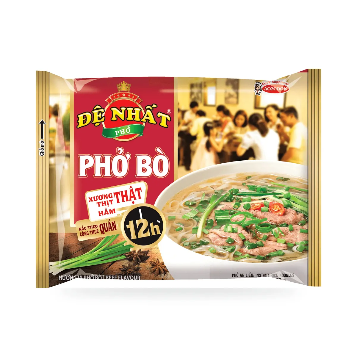 Phở Ăn Liền Đệ Nhất Acecook Hương Vị Phở Bò Tái Lăn Gói 65g