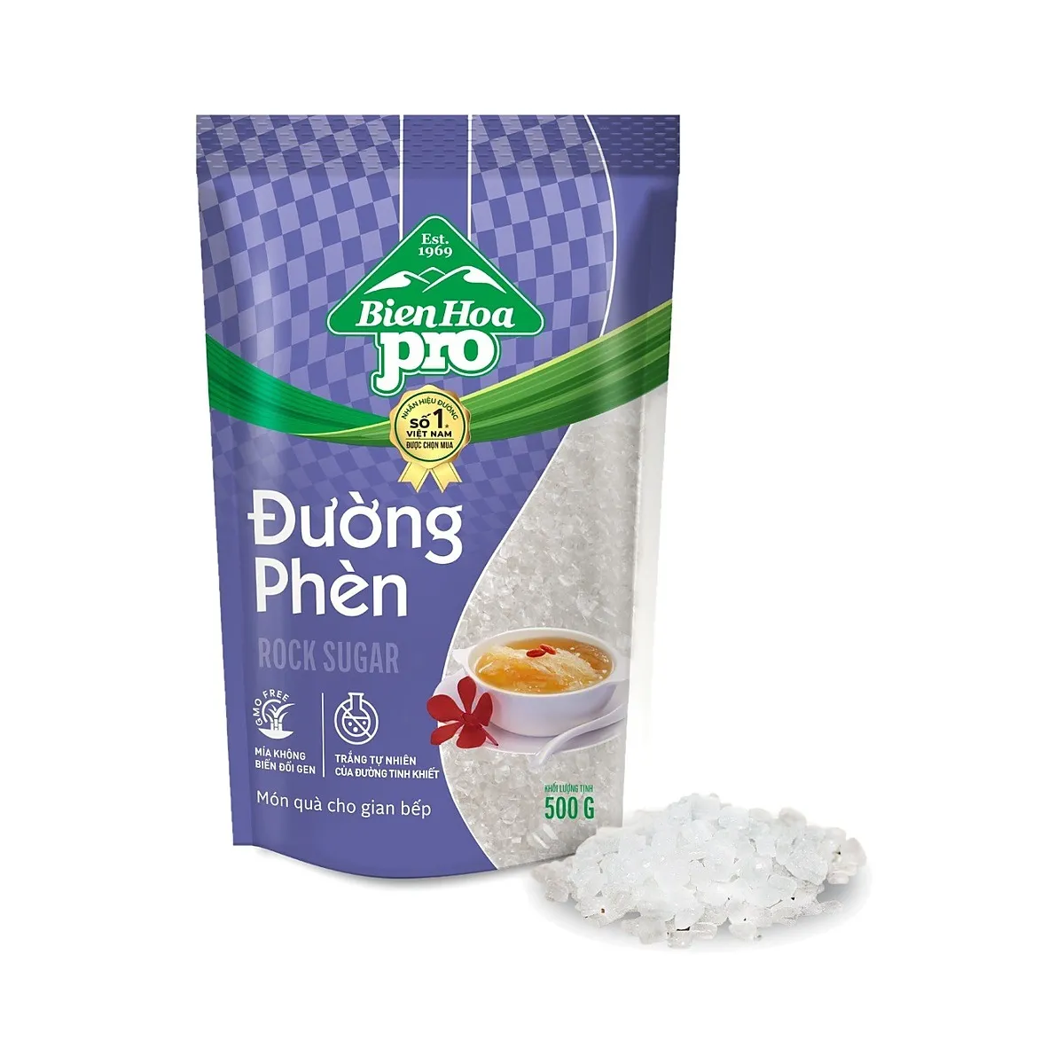 Đường Phèn Biên Hòa Pro Trắng Tinh Khiết Túi Zip 500g