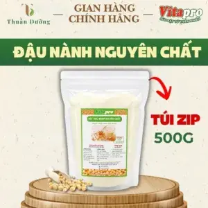 Bột Đậu Nành Nguyên Chất Vitapro 500g - Không Đường - Cải Thiện Vóc Dáng - Dạng Túi Zip