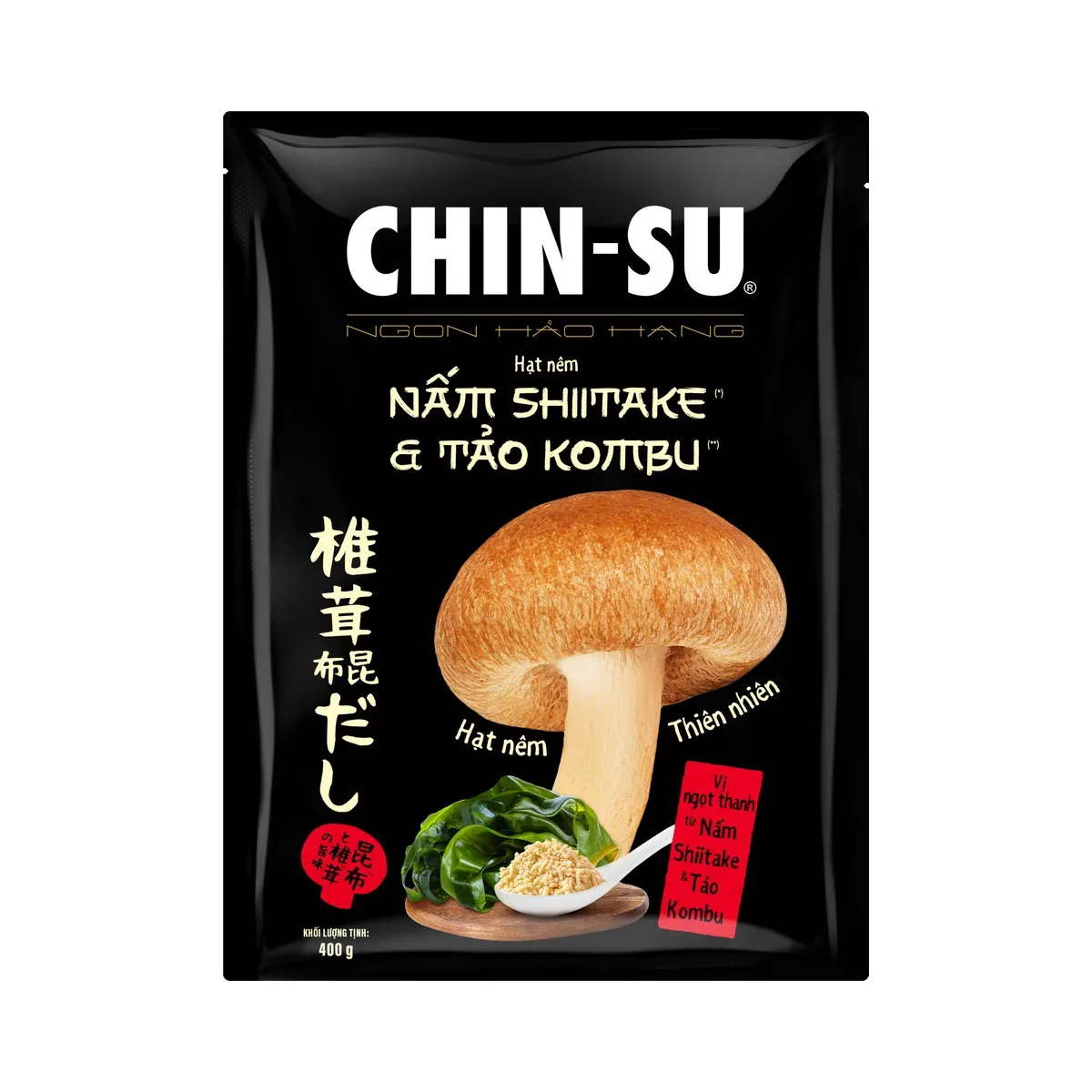 Hạt Nêm Chin-Su Nấm Shiitake & Tảo Kombu Gói 400g