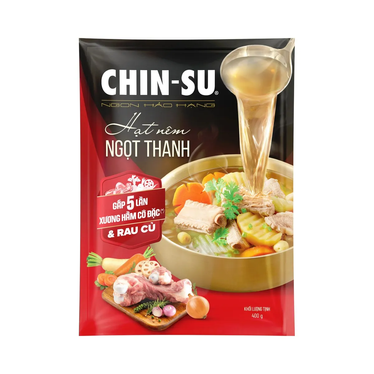 Hạt Nêm Chin-Su Ngọt Thanh Xương Hầm & Rau Củ Gói 400g
