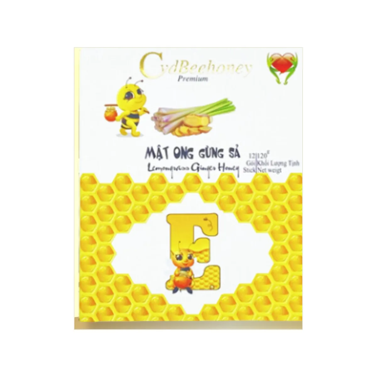 Hộp Mật Ong Gừng Sả Tự Nhiên Dạng Gói Sticks CVD Beehoney 120g (12 Gói x 10g)