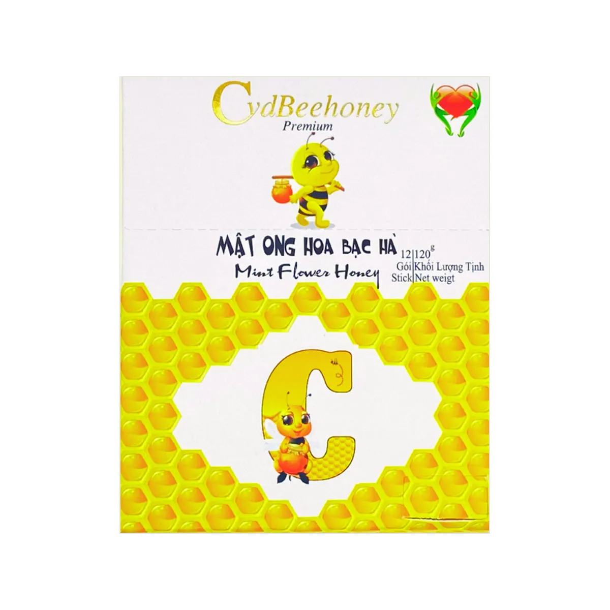 Hộp Mật Ong Hoa Bạc Hà Nguyên Chất Dạng Gói Sticks CVD Beehoney 120g (12 Gói x 10g)