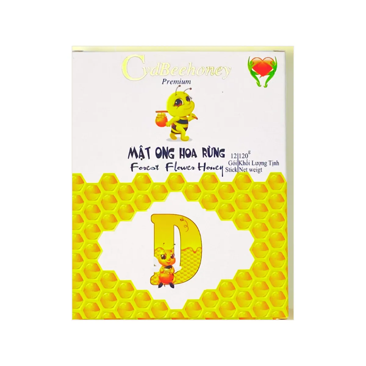 Hộp Mật Ong Hoa Rừng Nguyên Chất Dạng Gói Sticks CVD Beehoney 120g (12 Gói x 10g)