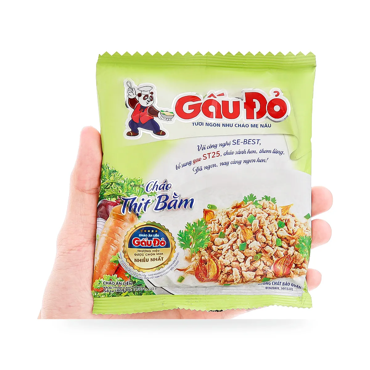Cháo Ăn Liền Gấu Đỏ Vị Thịt Bằm Gói 50g