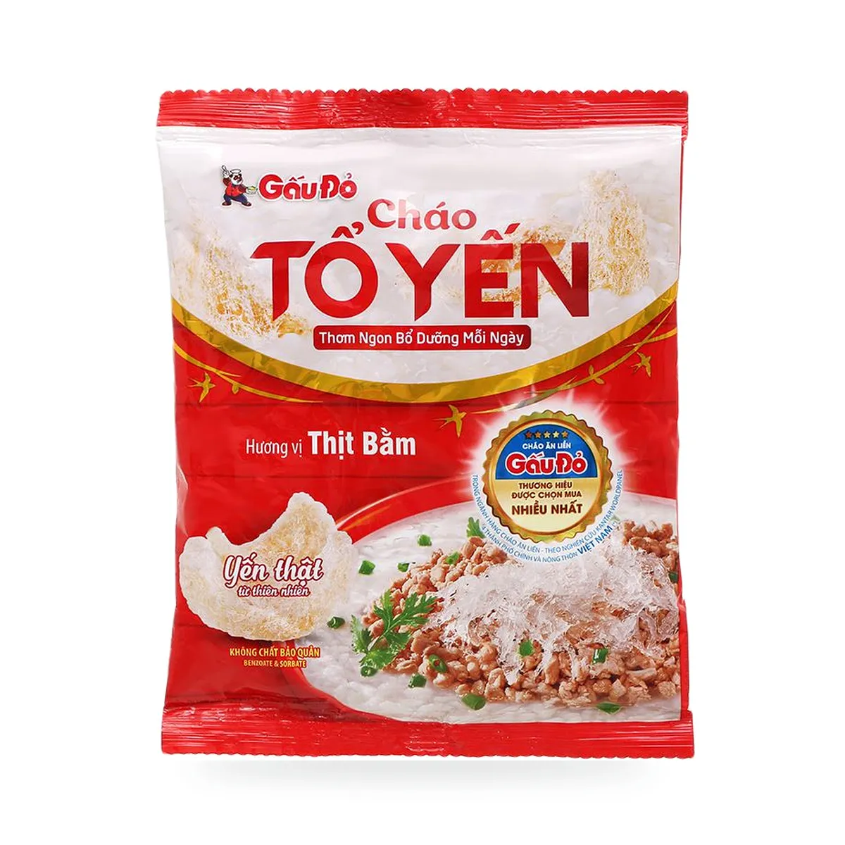 Cháo Tổ Yến Gấu Đỏ Vị Thịt Bằm Gói 50g