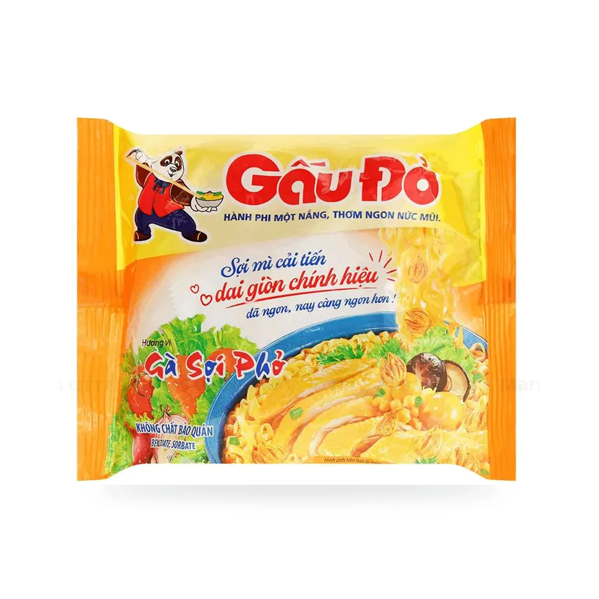 Mì Ăn Liền Gấu Đỏ Gà Sợi Phở Gói 63g