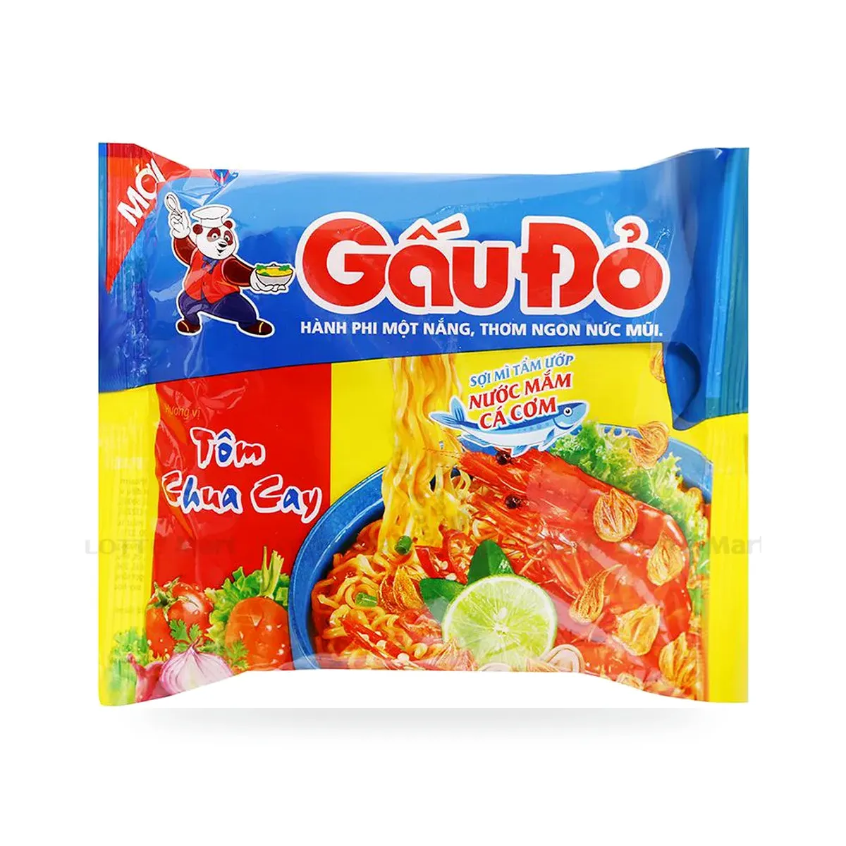 Mì Ăn Liền Gấu Đỏ Hương Vị Tôm Chua Cay Gói 63g