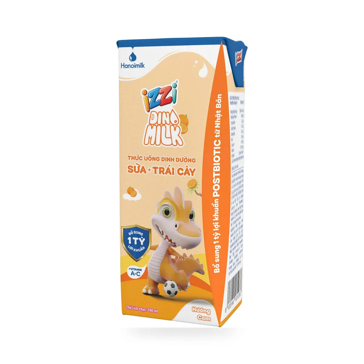 Sữa Tiệt Trùng Hương Cam Hanoimilk IZZI S+ Dino Hộp 180ml