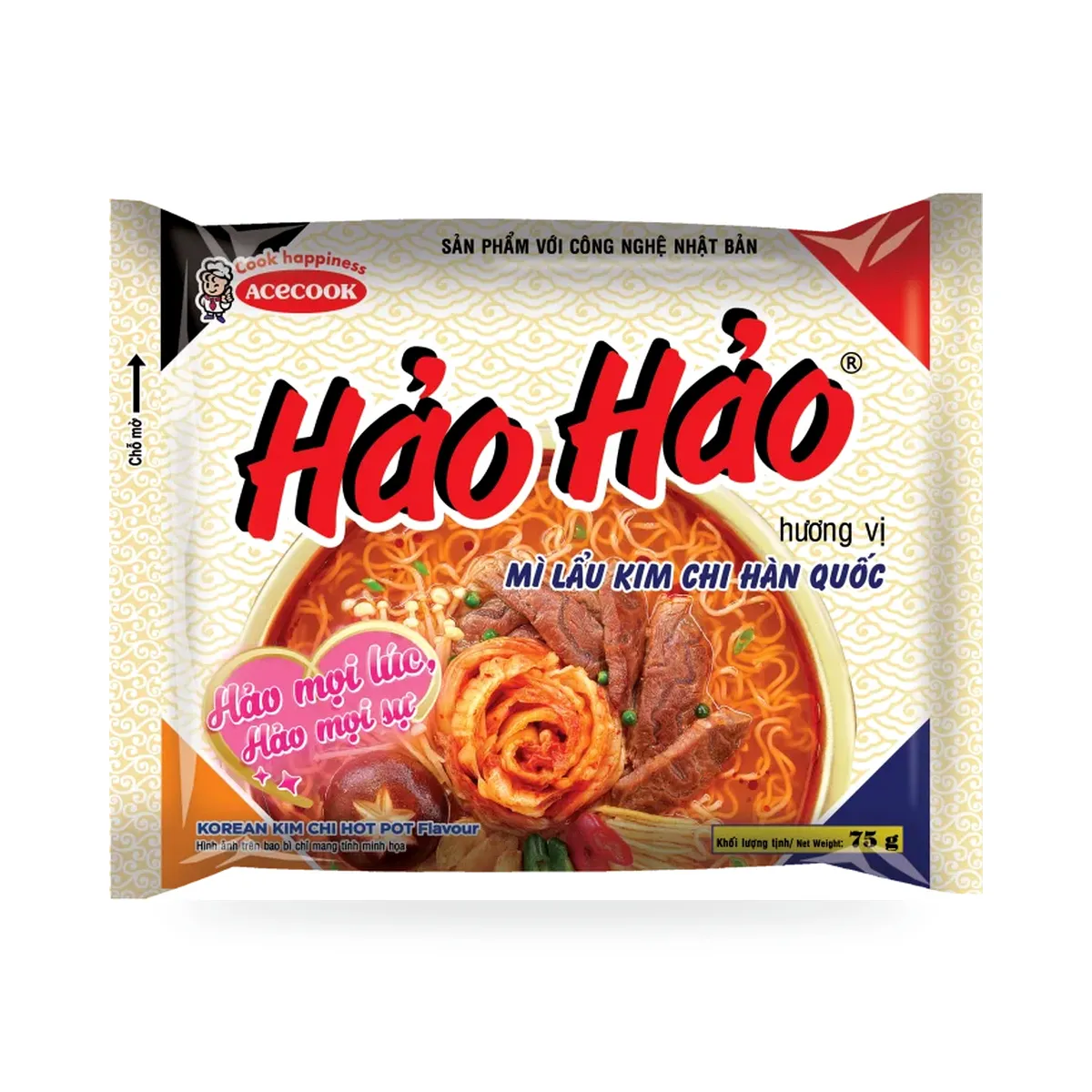 Mì Ăn Liền Hảo Hảo Hương Vị Lẩu Kim Chi Hàn Quốc Gói 75g
