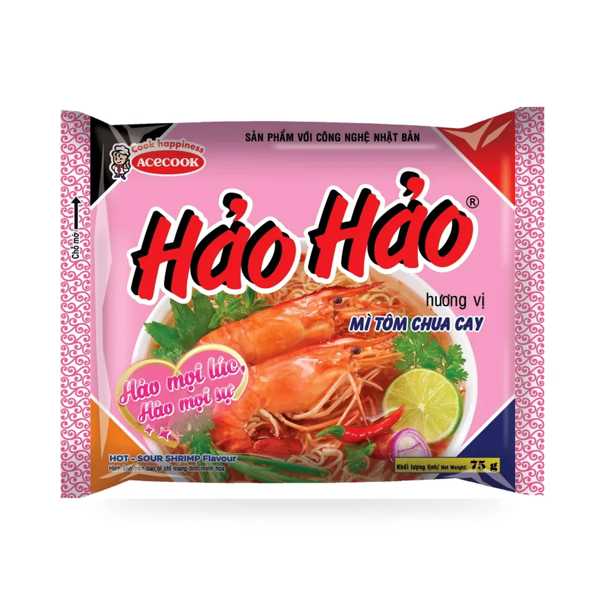 Mì Ăn Liền Hảo Hảo Hương Vị Tôm Chua Cay Gói 75g