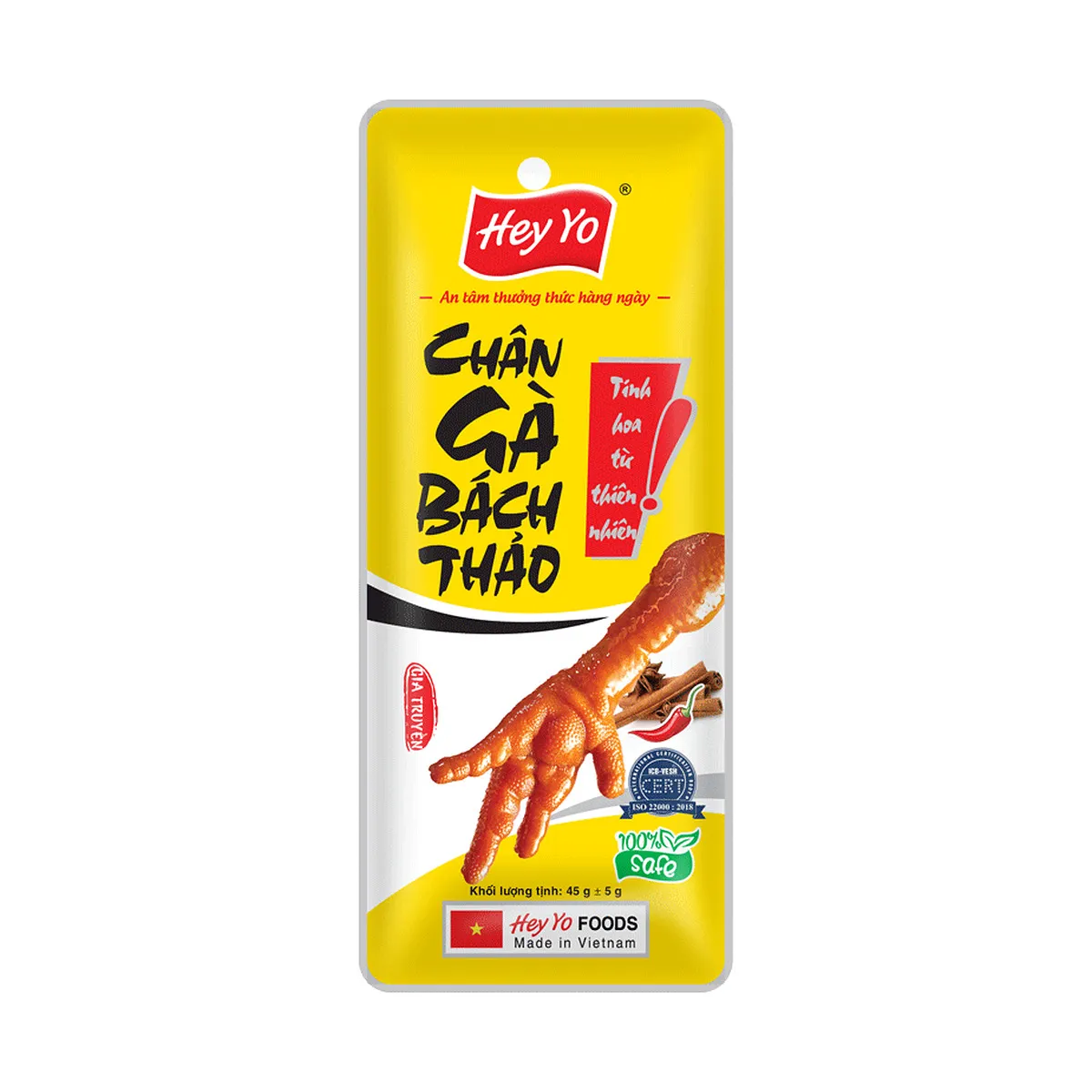 Chân Gà Ăn Liền Bách Thảo Hey Yo Foods Gói 45g