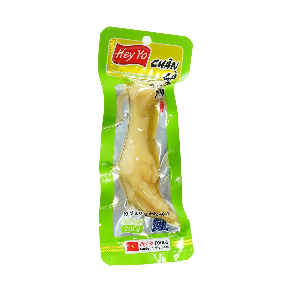 Chân Gà Ăn Liền Nhất Tâm Hey Yo Foods Vị Ớt Tiêu Xanh Gói 40g