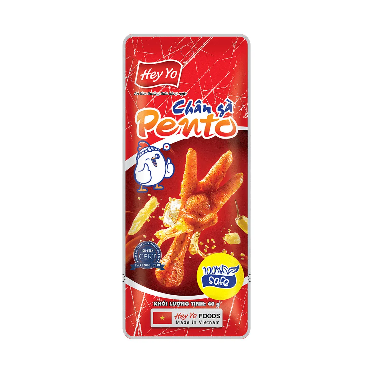 Chân Gà Ăn Liền Pento Hey Yo Foods Vị Cay Tiêu Sọ Gói 40g