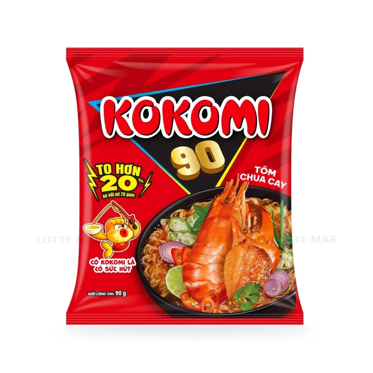 Mì Ăn Liền Kokomi Đại 90 Vị Tôm Chua Cay Gói 90g