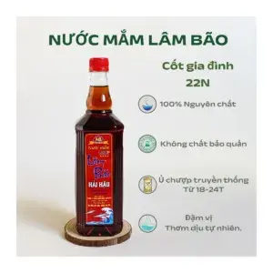 Nước Mắm Truyền Thống Lâm Bão Nút Đỏ 22 Độ Đạm Chai 1 Lít