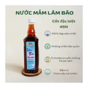Nước Mắm Cốt Cá Thượng Hạng Lâm Bão Nút Trắng 45 Độ Đạm Chai 1 Lít