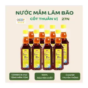 Nước Mắm Truyền Thống Lâm Bão Nút Vàng 27 Độ Đạm Chai 500ml