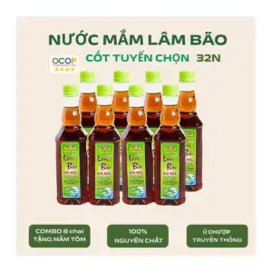 Nước Mắm Cốt Cá Tuyển Chọn Lâm Bão Nút Xanh 32 Độ Đạm Chai 500ml