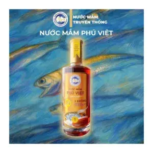 Nước Mắm Truyền Thống Phú Việt 40 Độ Đạm Loại 1 Chai 500ml