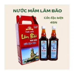 Hộp Quà Biếu 2 Chai Nước Mắm Lâm Bão Nút Trắng 45 Độ Đạm (2 x 1 Lít)