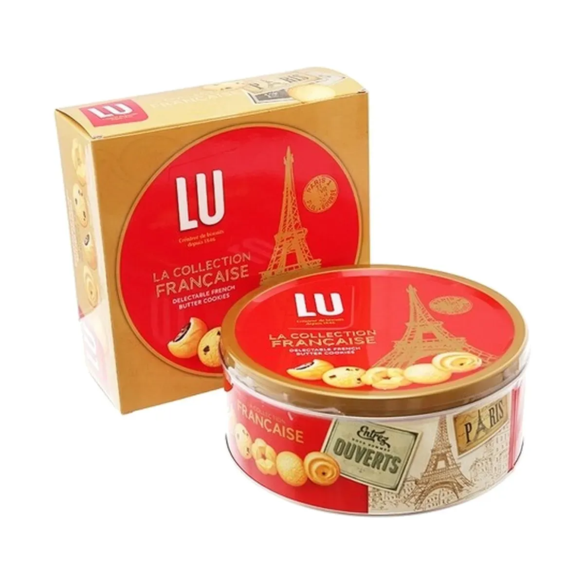 Bánh Quy Bơ Pháp LU Véritable Petit Beurre Kinh Đô Hộp Thiếc Tết 540g Bánh Quy Bơ Pháp LU Véritable Petit Beurre Kinh Đô Hộp Thiếc Tết 540g