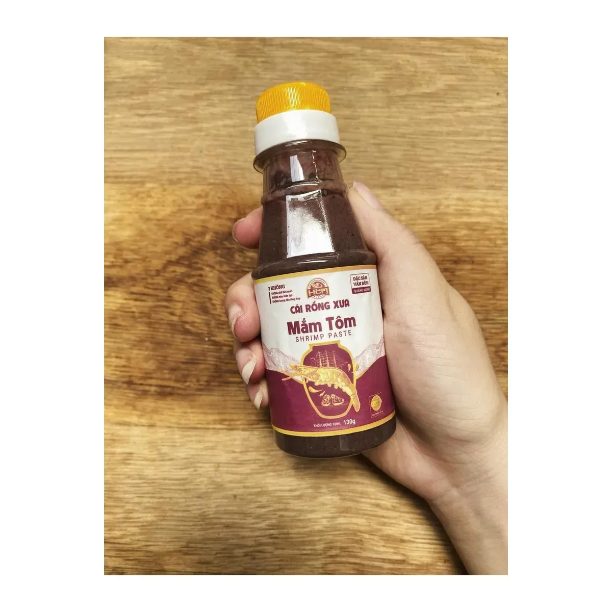 Cai Rong Xua Van Don Pure Traditional Fermented Krill Paste (Mam Tom) 130g Bottle Mắm Tôm Nguyên Chất Vân Đồn Cái Rồng Xưa Chai 130g