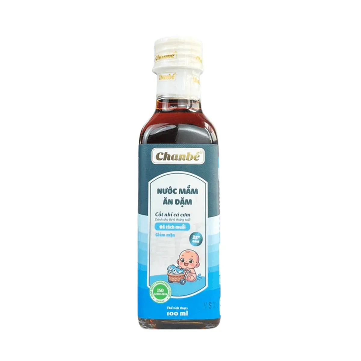 Chan Be Reduced-Salt Baby Weaning Anchovy Fish Sauce 100ml Bottle Nước Mắm Ăn Dặm Tách Muối Cho Bé Chan Bé Chai 100ml