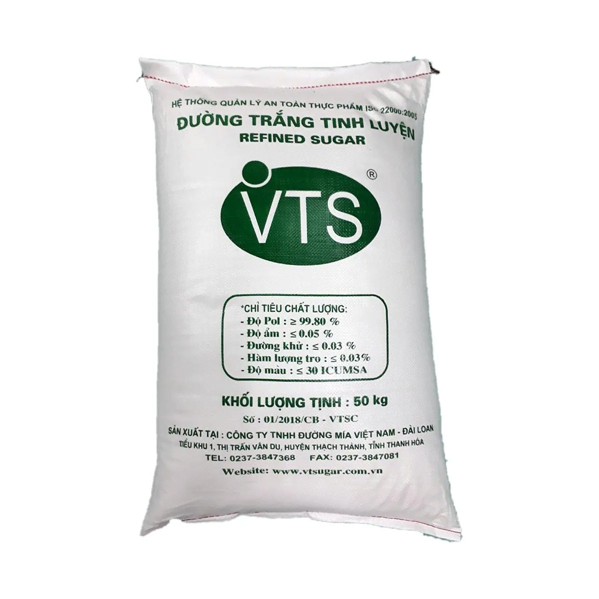 Đường VTS Mía Đường Việt - Đài Trắng Tinh Luyện Bao 50kg