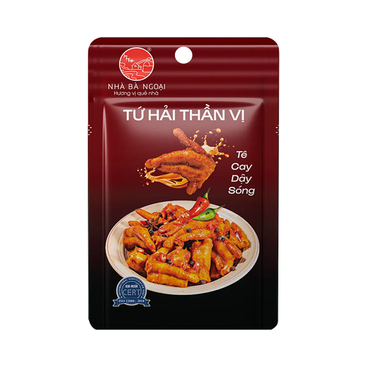 Chân Gà Ăn Liền Tứ Hải Thần Vị Nhà Bà Ngoại Vị Cay Tiêu Sọ Gói 35g