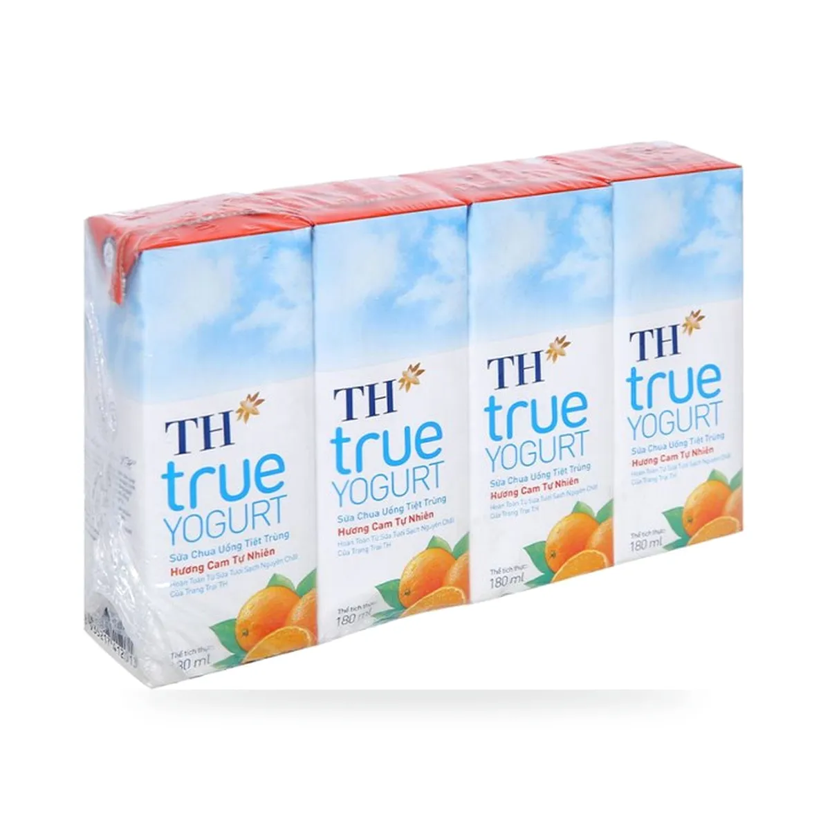 Sữa Chua Uống Tiệt Trùng Hương Cam Tự Nhiên TH true YOGURT Hộp 180ml