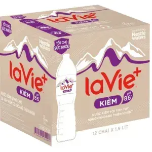 Thùng 12 chai nước kiềm có khoáng La Vie + 1.5 lít