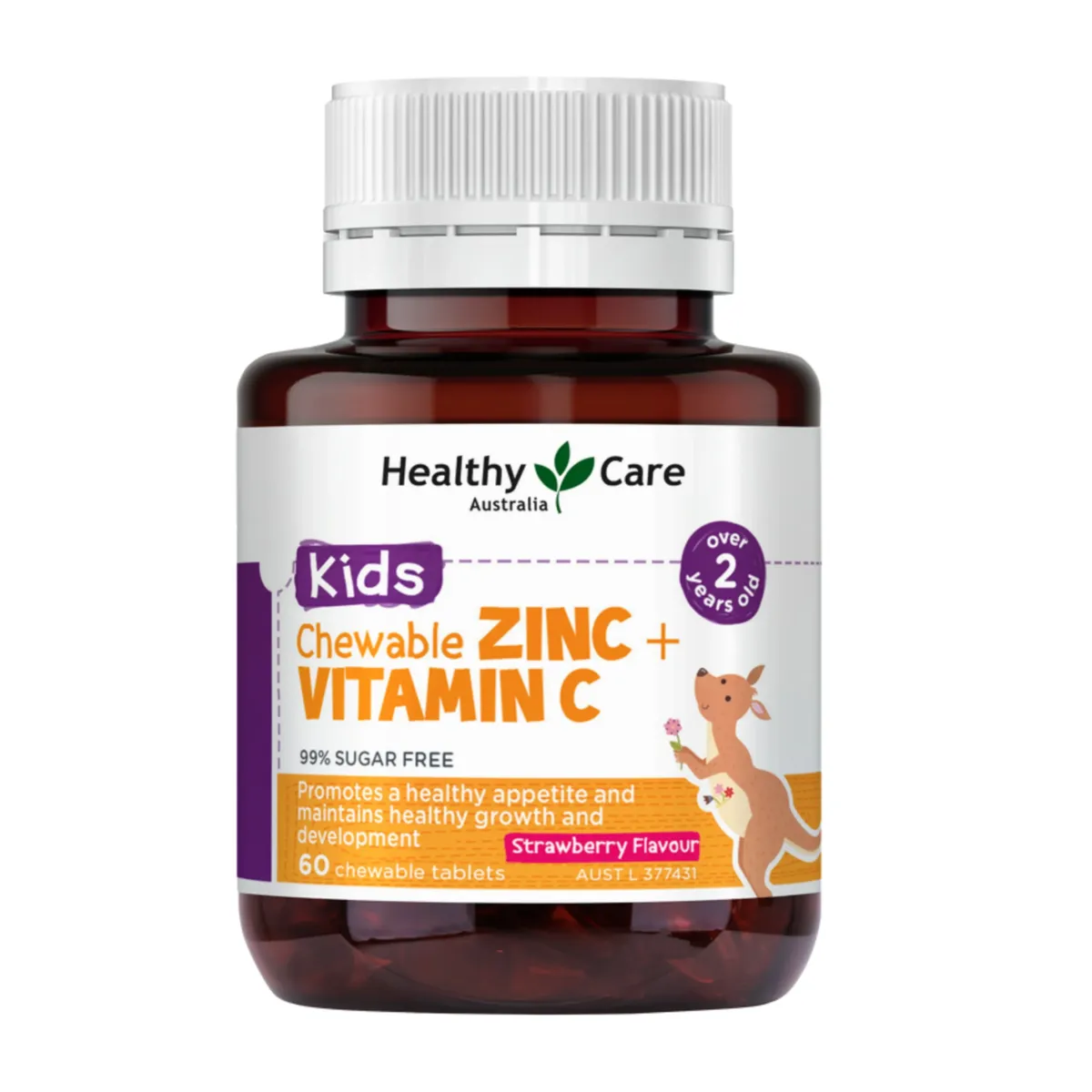 Viên Nhai Bổ Sung Kẽm + Vitamin C Healthy Care Cho Trẻ Em - Hỗ Trợ Tăng Cường Miễn Dịch, Giúp Bé Ăn Ngon, Hấp Thu Tốt Hơn