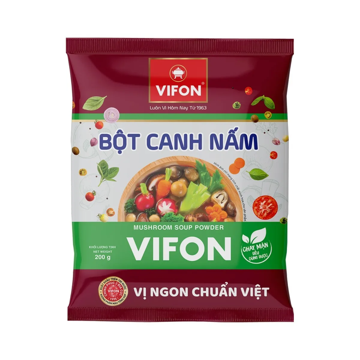 Bột Canh Nấm Chay Mặn Vifon Gói 200g
