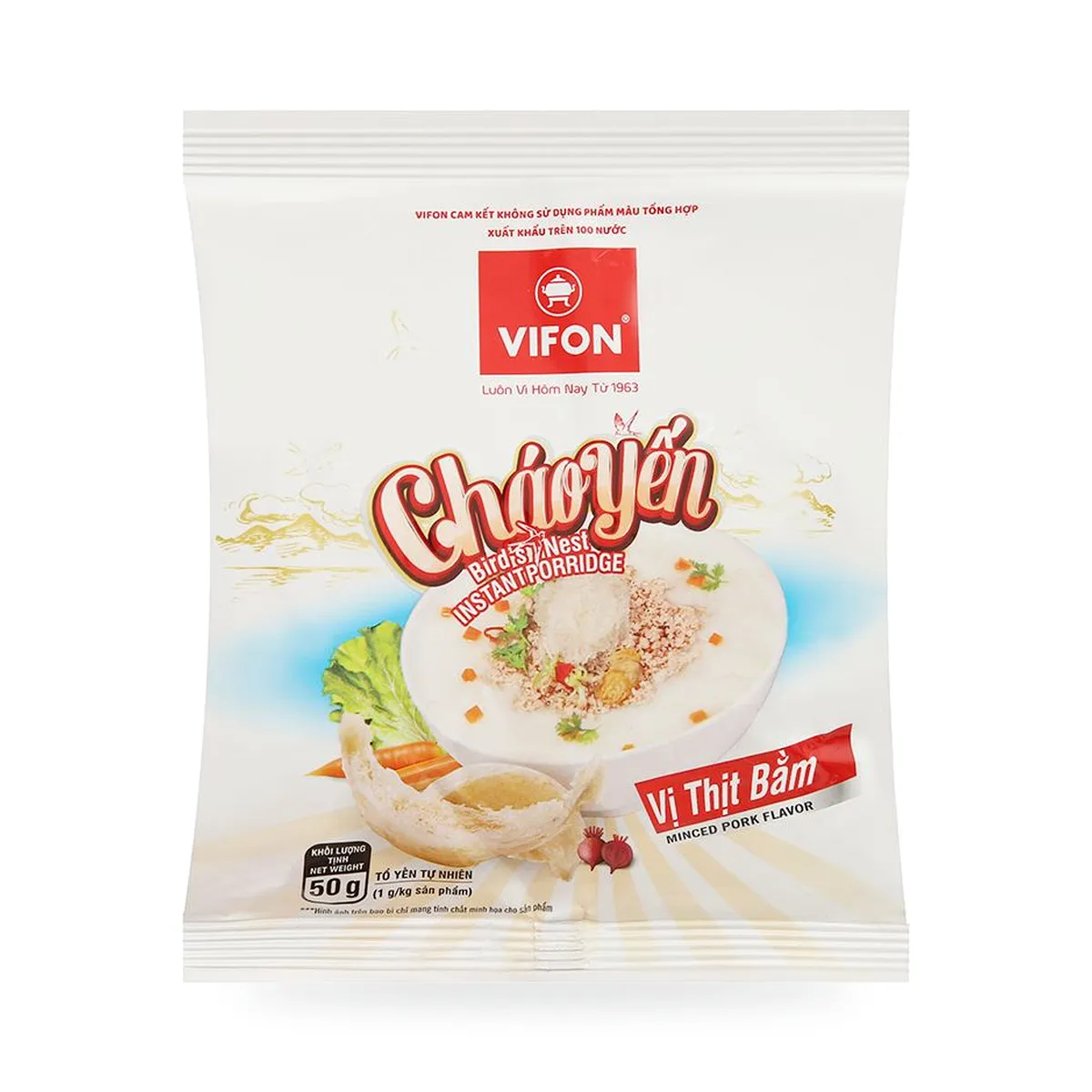 Cháo Yến Ăn Liền Vifon Vị Thịt Bằm Gói 50g