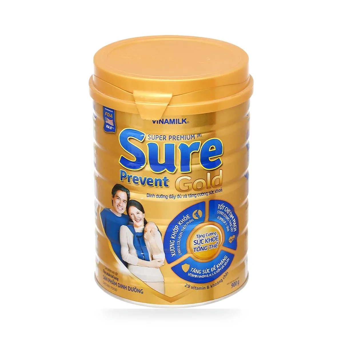 Sữa Bột Dinh Dưỡng Người Lớn Vinamilk Sure Prevent Gold Lon 900g
