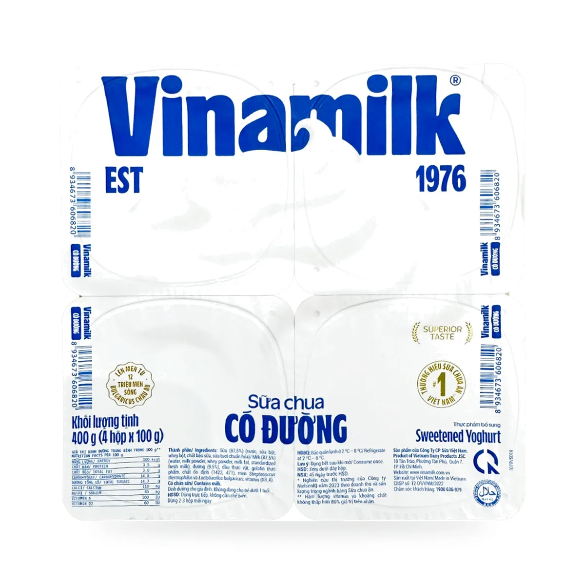 Sữa Chua Ăn Có Đường Vinamilk Hộp 100g